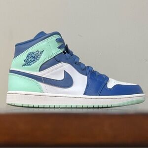 Jordan 1 Mid Blue Mint - men’s 10/women’s 11.5 (scuffs, stains, creases)